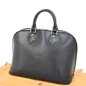 LOUIS VUITTON LV Alma 2Way Hand Bag Epi Leather Noir Black GHW